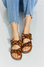 Load image into Gallery viewer, Fiercely Feminine Leopard Bow Slide Sandals

