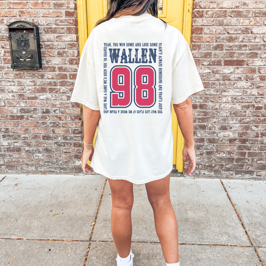 98 BRAVES WALLEN FRONT AND BACK TEE