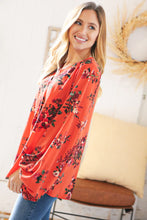 Load image into Gallery viewer, Sunset Floral V Neck Wool Dobby Top
