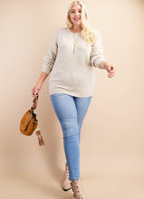 Load image into Gallery viewer, Easy On Me Oatmeal Sweater - Curvy
