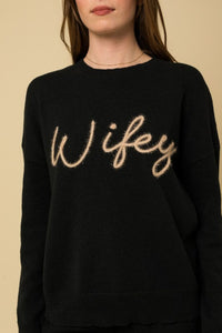 WIFEY Graphic Pullover Sweater