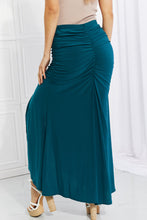 Load image into Gallery viewer, Up and Up Ruched Slit Maxi Skirt in Teal
