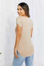 Load image into Gallery viewer, Center Street Sweet Crochet Detail Tulip Sleeve Top
