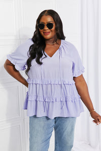 Meant To Be Tie Neck Ruffle Top