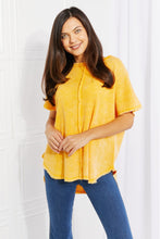 Load image into Gallery viewer, Start Small Washed Waffle Knit Top in Yellow Gold
