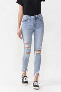Lauren Distressed High Rise Skinny Jeans