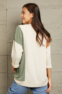 Tri-Colored Pattern Long Sleeve Tee
