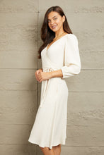 Load image into Gallery viewer, Rushing In White Wrap Dress
