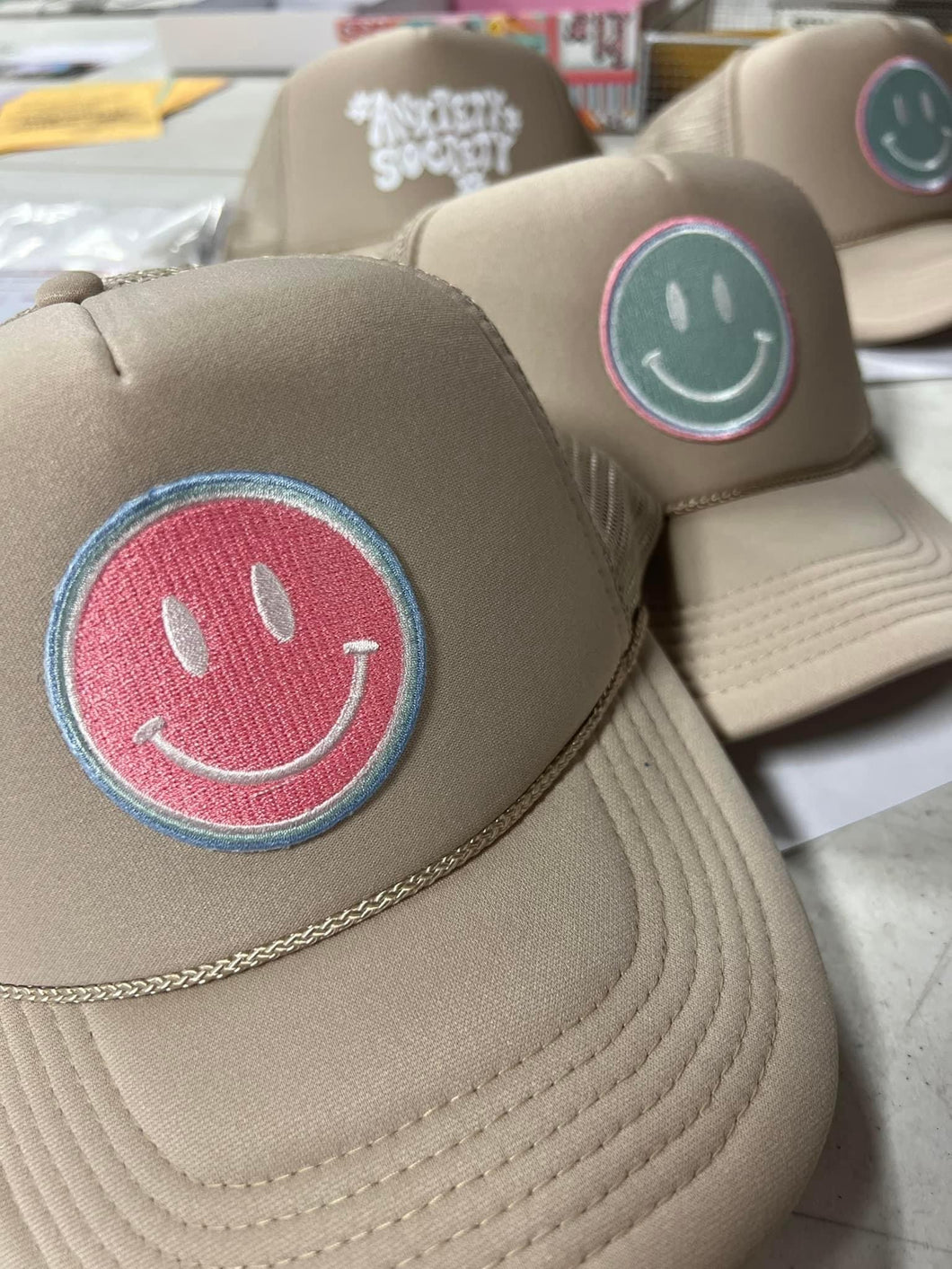 Smiley Patch Trucker Hat (final sale)