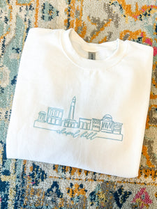 Chapel Hill Skyline Embroidered Crewneck