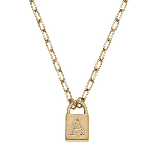 The Kinsley Padlock Initial Necklace